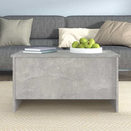 Tavolino Grigio Cemento 80x55,5x41,5 cm in Legno Multistrato