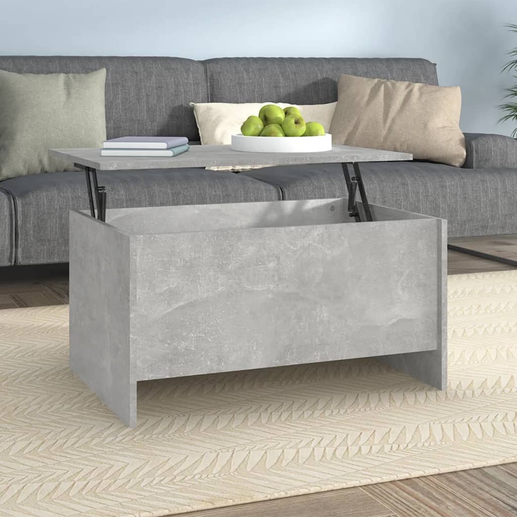 Tavolino Grigio Cemento 80x55,5x41,5 cm in Legno Multistrato | homemem39