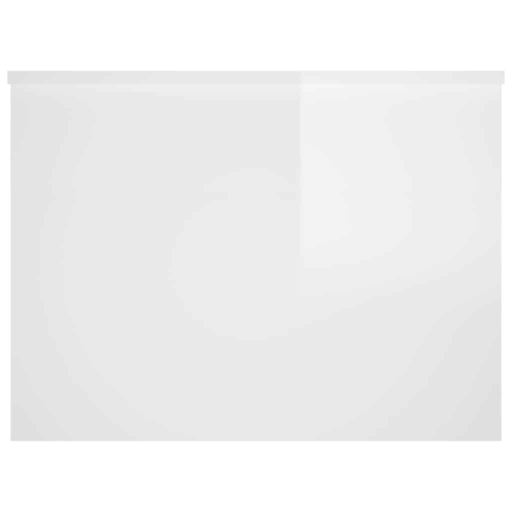 Tavolino Salotto Bianco Lucido 80x55,5x41,5cm Legno Multistrato