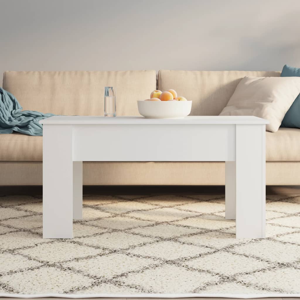 Tavolino da Salotto Bianco 101x49x52 cm in Legno Multistrato | homemem39