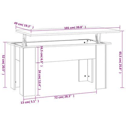 Tavolino da Salotto Bianco 101x49x52 cm in Legno Multistrato | homemem39
