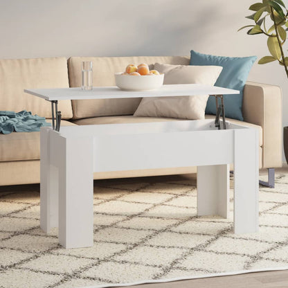 Tavolino da Salotto Bianco 101x49x52 cm in Legno Multistrato | homemem39