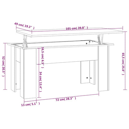 Tavolino da Salotto Nero 101x49x52 cm in Legno Multistrato