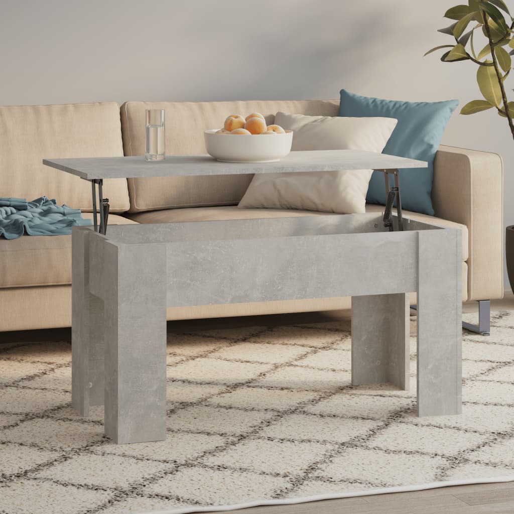 Tavolino Salotto Grigio Cemento 101x49x52 cm Legno Multistrato | homemem39