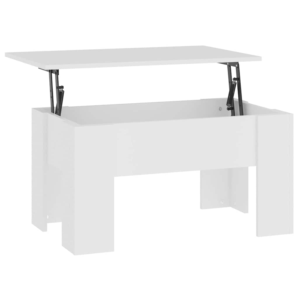 Tavolino da Salotto Bianco 79x49x41 cm in Legno Multistrato