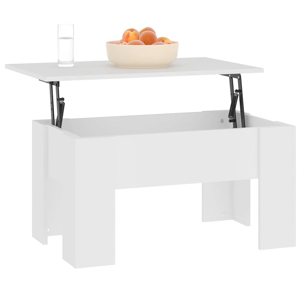 Tavolino da Salotto Bianco 79x49x41 cm in Legno Multistrato