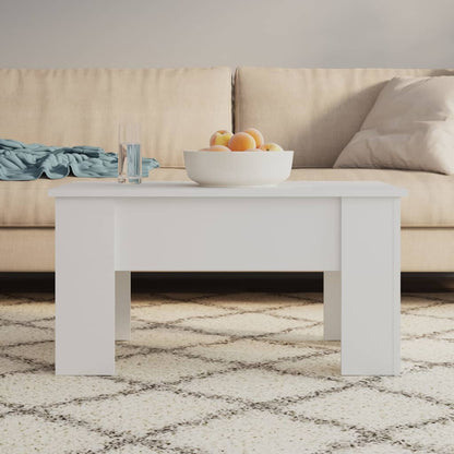 Tavolino da Salotto Bianco 79x49x41 cm in Legno Multistrato | homemem39