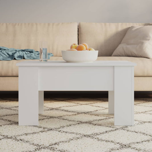 Tavolino da Salotto Bianco 79x49x41 cm in Legno Multistrato | homemem39