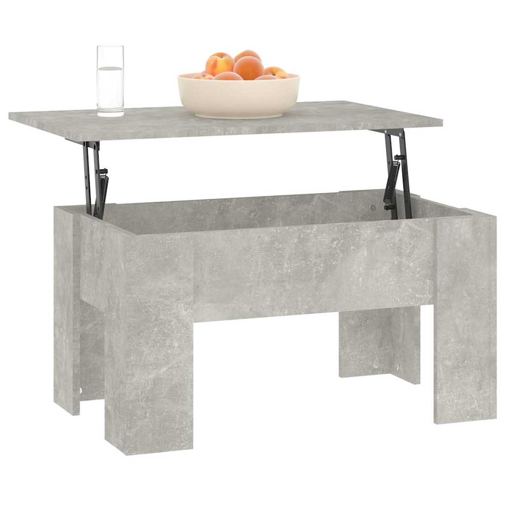 Tavolino da Salotto Grigio Cemento 79x49x41cm Legno Multistrato