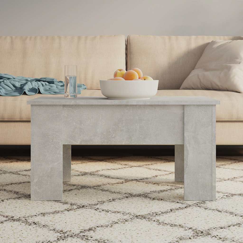 Tavolino da Salotto Grigio Cemento 79x49x41cm Legno Multistrato