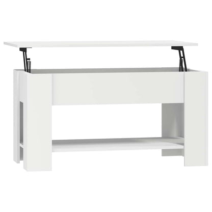 Tavolino da Salotto Bianco 101x49x52 cm in Legno Multistrato | homemem39