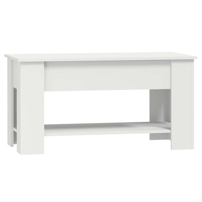 Tavolino da Salotto Bianco 101x49x52 cm in Legno Multistrato | homemem39