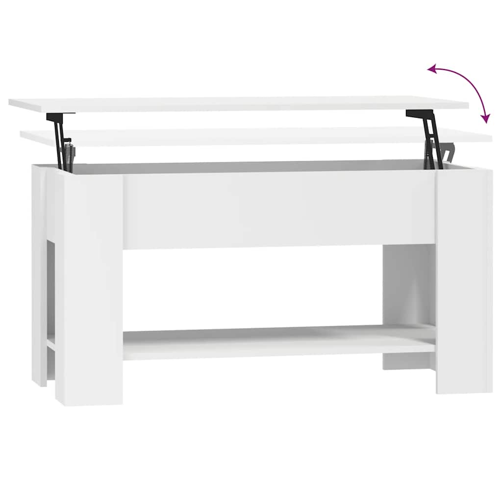 Tavolino da Salotto Bianco 101x49x52 cm in Legno Multistrato | homemem39