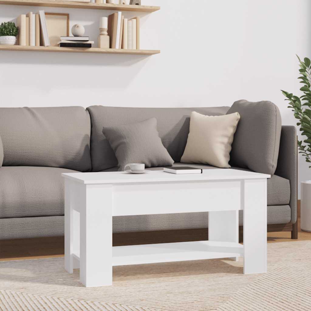 Tavolino da Salotto Bianco 101x49x52 cm in Legno Multistrato | homemem39