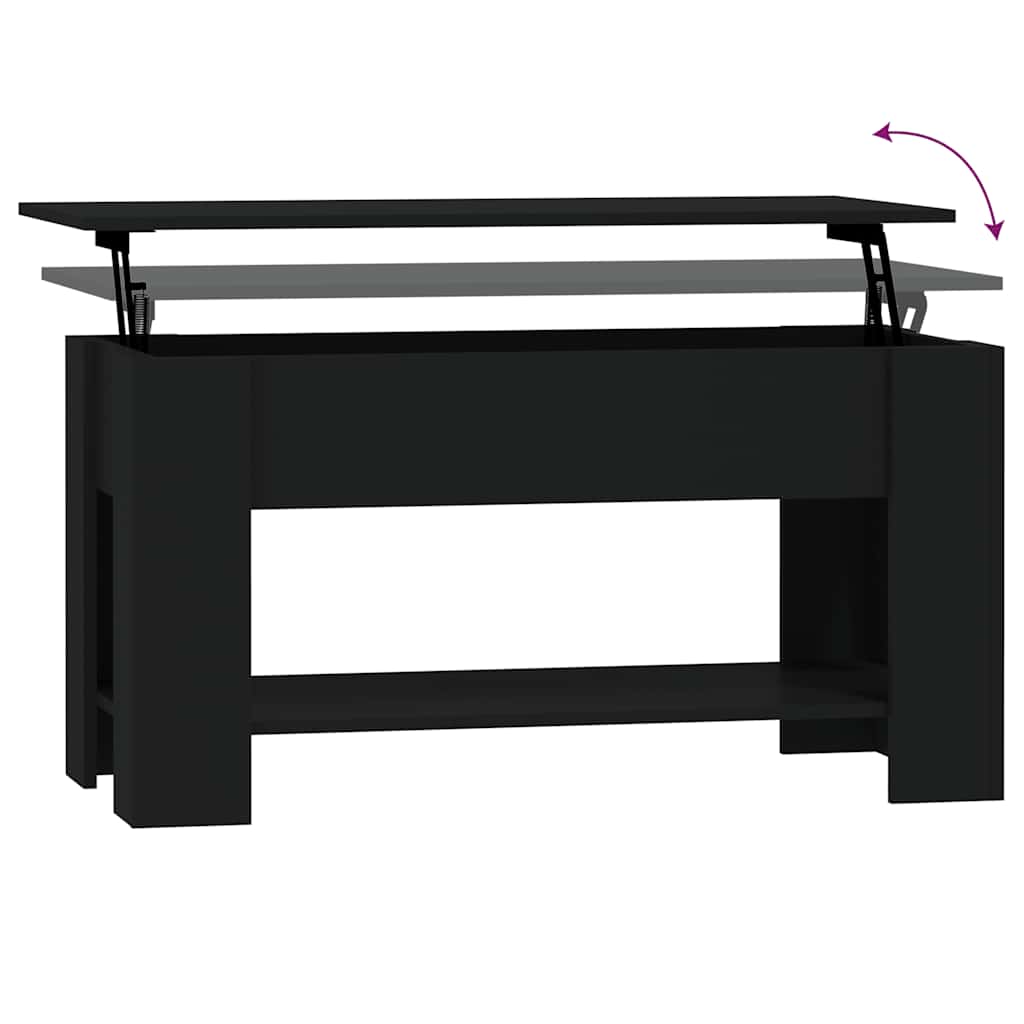 Tavolino da Salotto Nero 101x49x52 cm in Legno Multistrato | homemem39