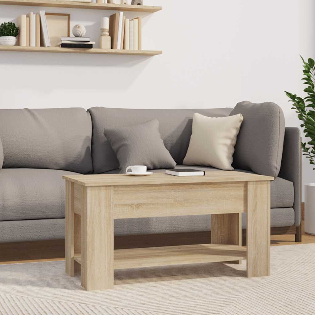 Tavolino da Salotto Rovere Sonoma 101x49x52cm Legno Multistrato | homemem39