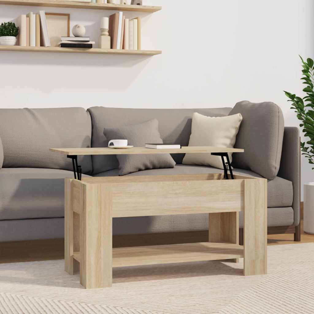 Tavolino da Salotto Rovere Sonoma 101x49x52cm Legno Multistrato | homemem39