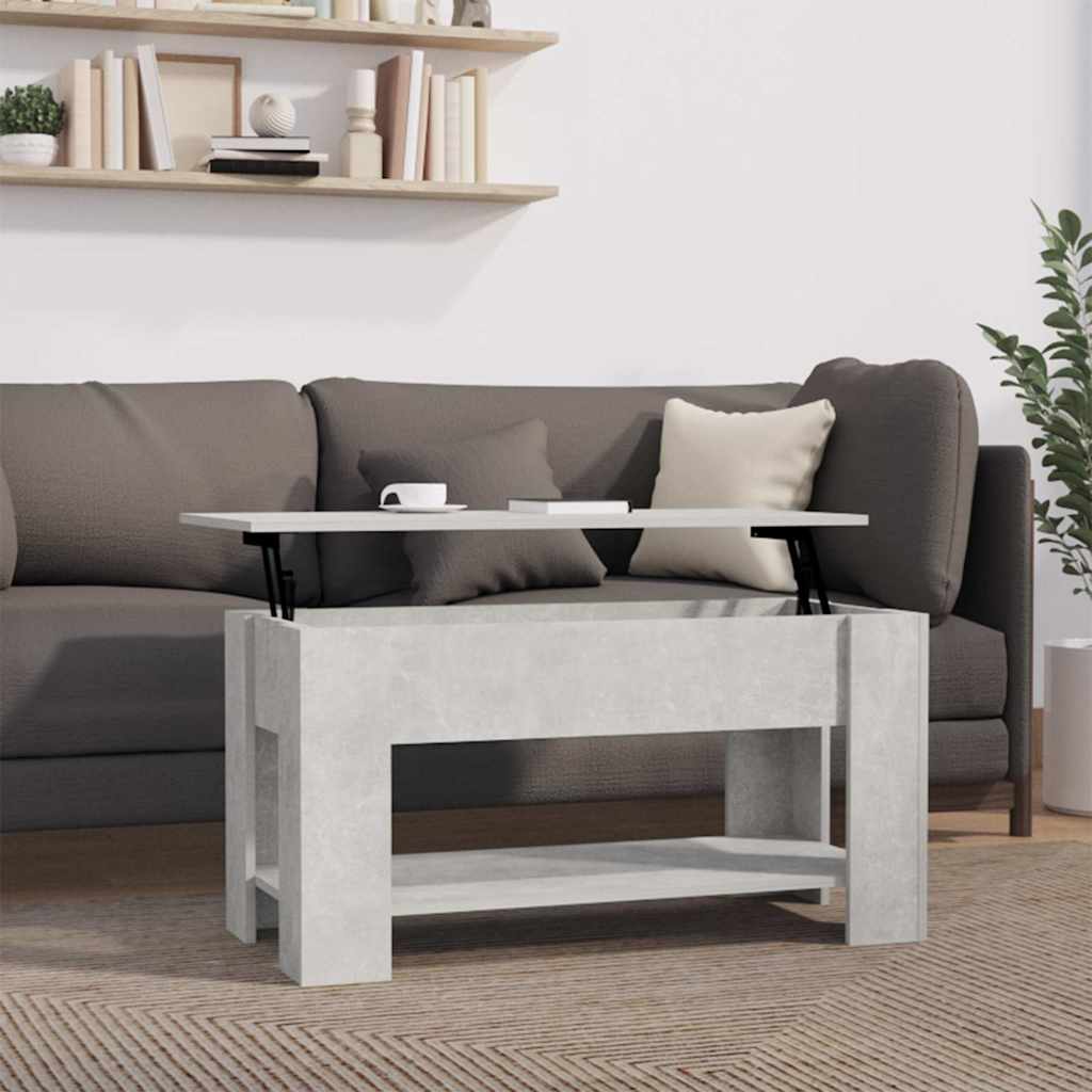 Tavolino Salotto Grigio Cemento 101x49x52 cm Legno Multistrato | homemem39