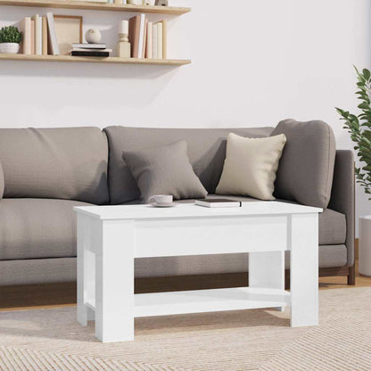 Tavolino Salotto Bianco Lucido 101x49x52 cm Legno Multistrato | homemem39