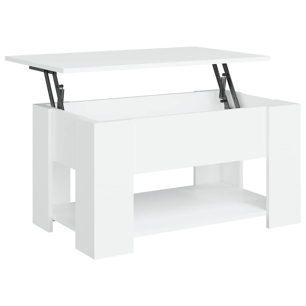 Tavolino da Salotto Bianco 79x49x41 cm in Legno Multistrato | homemem39