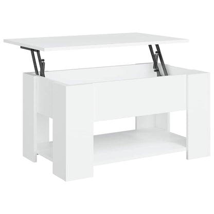 Tavolino da Salotto Bianco 79x49x41 cm in Legno Multistrato | homemem39