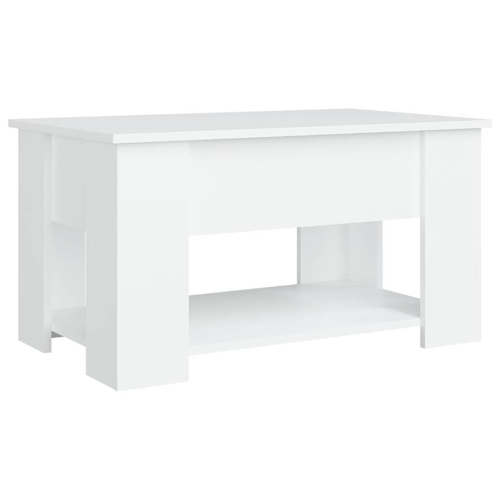 Tavolino da Salotto Bianco 79x49x41 cm in Legno Multistrato | homemem39