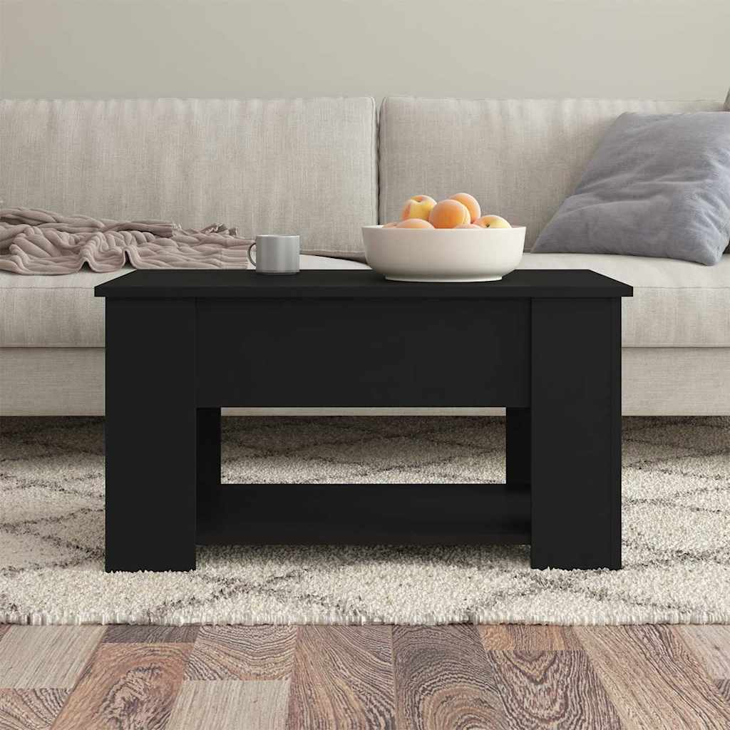 Tavolino da Salotto Nero 79x49x41 cm in Legno Multistrato | homemem39