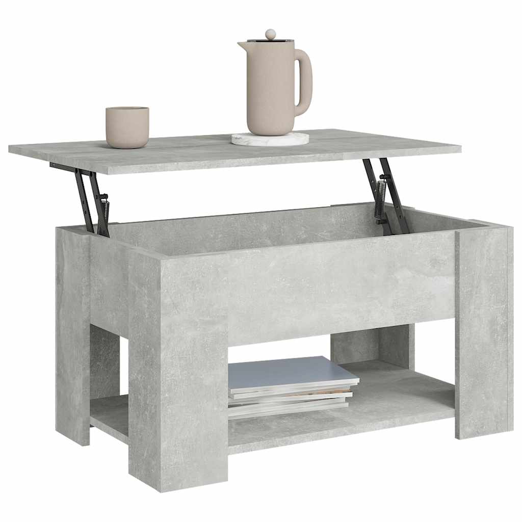 Tavolino da Salotto Grigio Cemento 79x49x41cm Legno Multistrato | homemem39