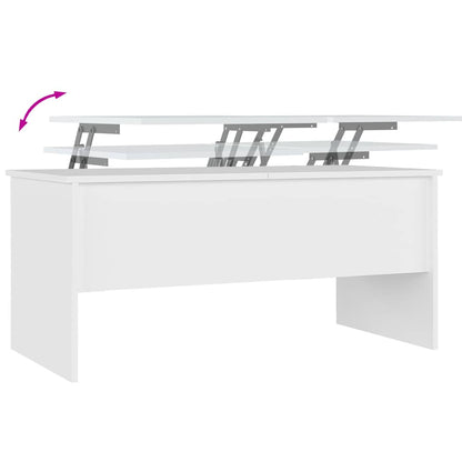 Tavolino da Salotto Bianco 102x50,5x46,5cm in Legno Multistrato