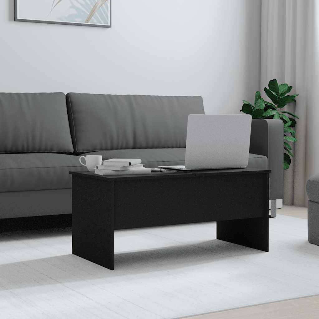 Tavolino da Salotto Nero 102x50,5x46,5 cm in Legno Multistrato | homemem39