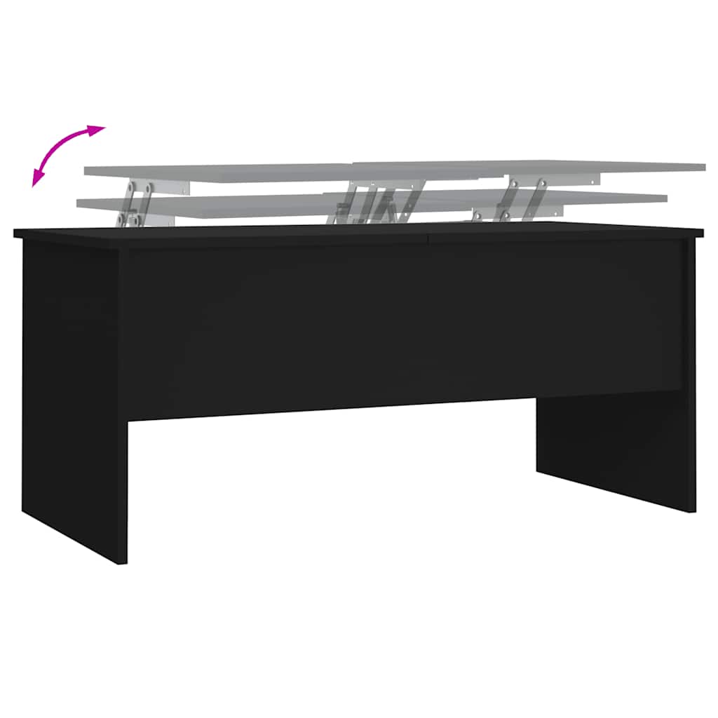 Tavolino da Salotto Nero 102x50,5x46,5 cm in Legno Multistrato | homemem39