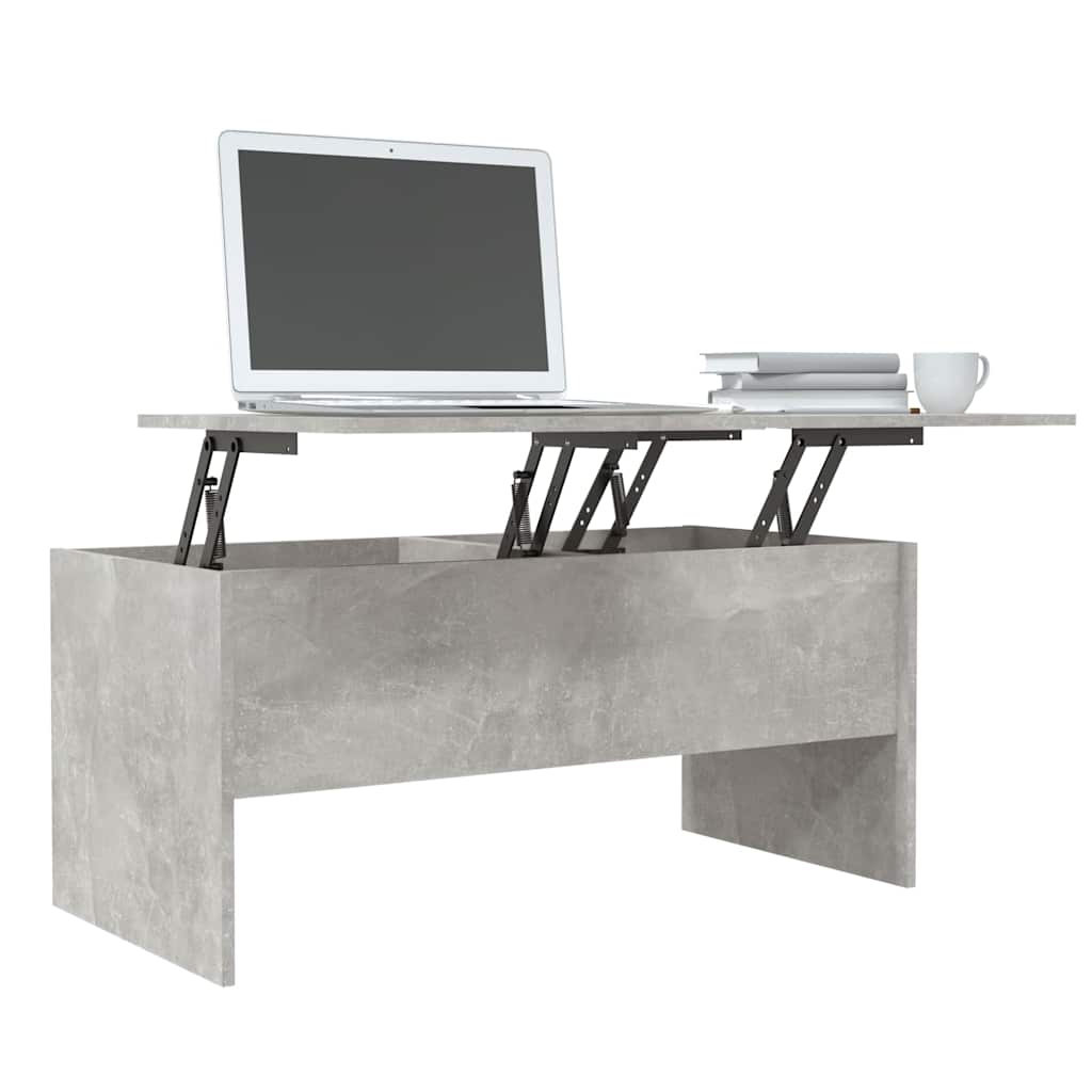 Tavolino Grigio Cemento 102x50,5x46,5 cm in Legno Multistrato