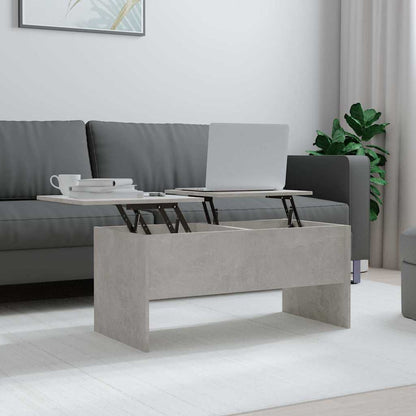 Tavolino Grigio Cemento 102x50,5x46,5 cm in Legno Multistrato