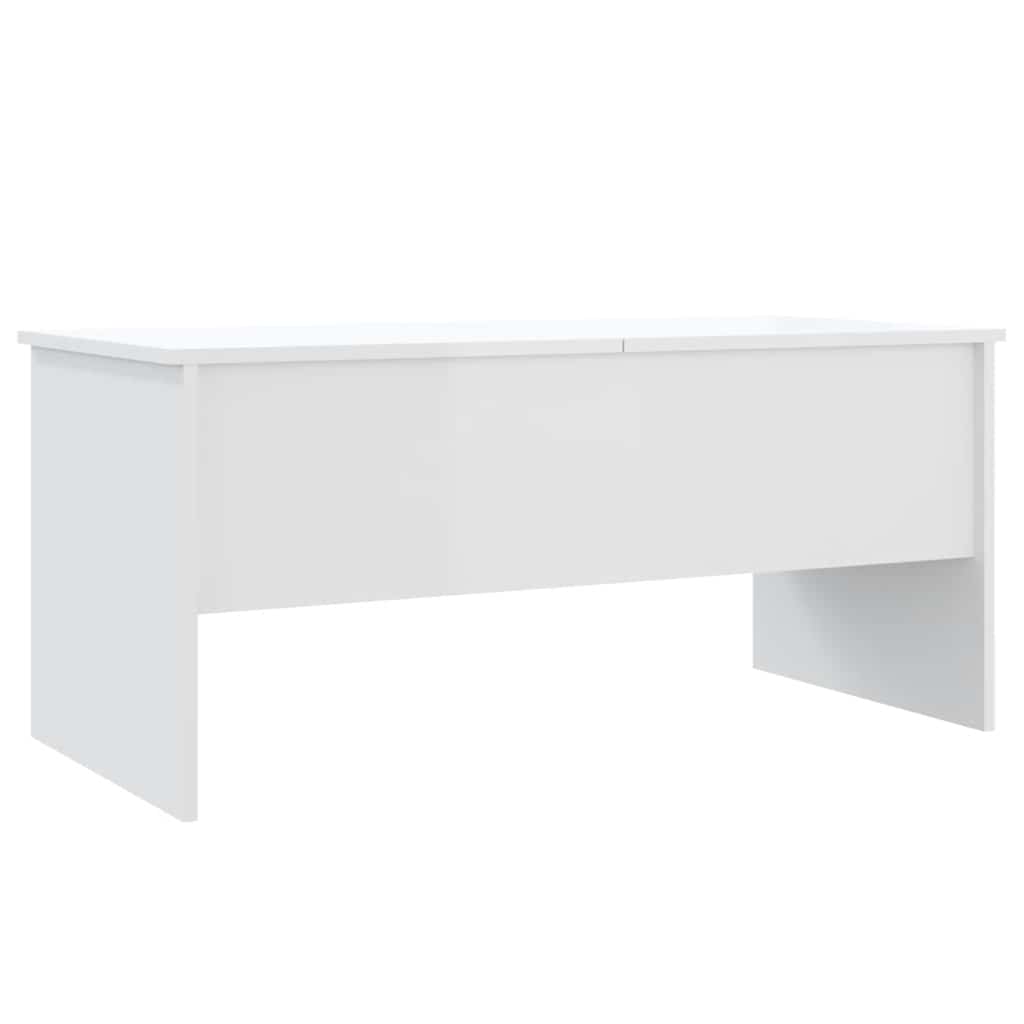 Tavolino Bianco Lucido 102x50,5x46,5 cm in Legno Multistrato | homemem39