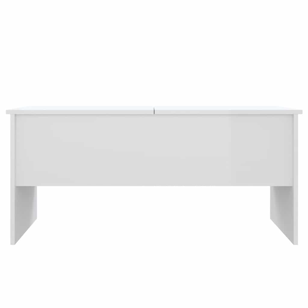 Tavolino Bianco Lucido 102x50,5x46,5 cm in Legno Multistrato | homemem39