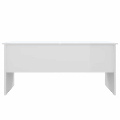 Tavolino Bianco Lucido 102x50,5x46,5 cm in Legno Multistrato | homemem39