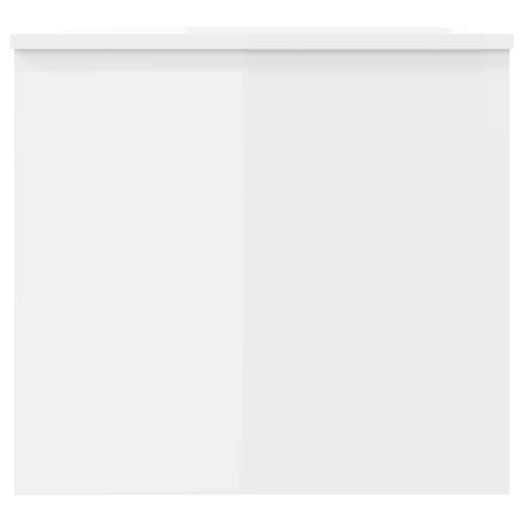 Tavolino Bianco Lucido 102x50,5x46,5 cm in Legno Multistrato | homemem39