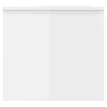 Tavolino Bianco Lucido 102x50,5x46,5 cm in Legno Multistrato | homemem39