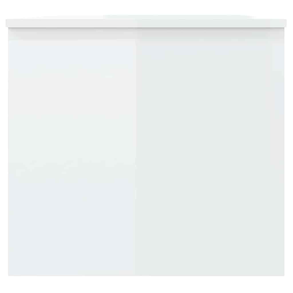 Tavolino Bianco Lucido 102x50,5x46,5 cm in Legno Multistrato