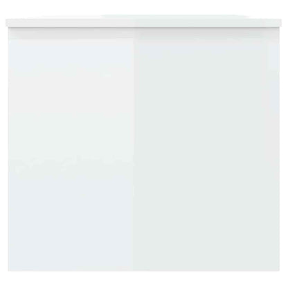 Tavolino Bianco Lucido 102x50,5x46,5 cm in Legno Multistrato