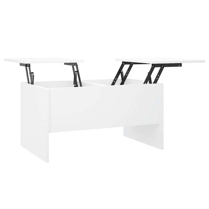 Tavolino da Salotto Bianco 80x50x42,5 cm in Legno Multistrato | homemem39