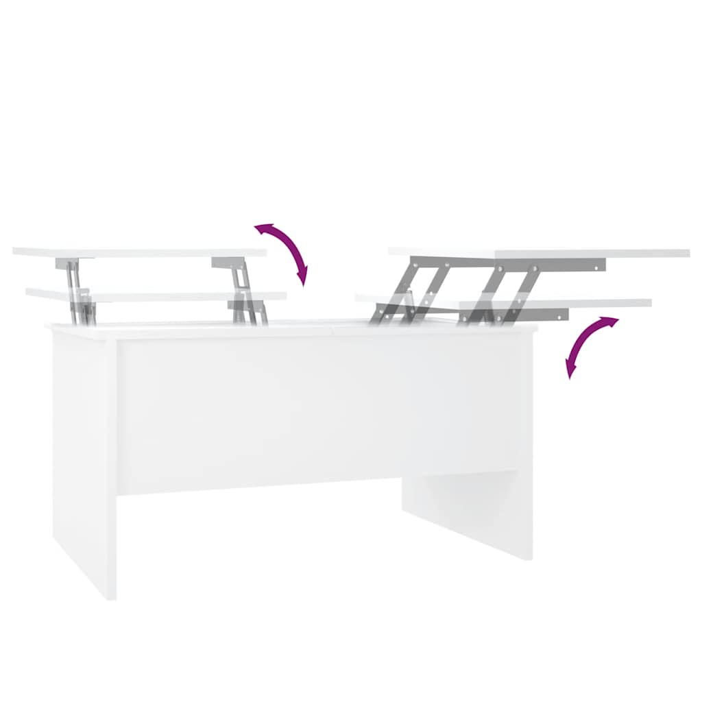 Tavolino da Salotto Bianco 80x50x42,5 cm in Legno Multistrato | homemem39