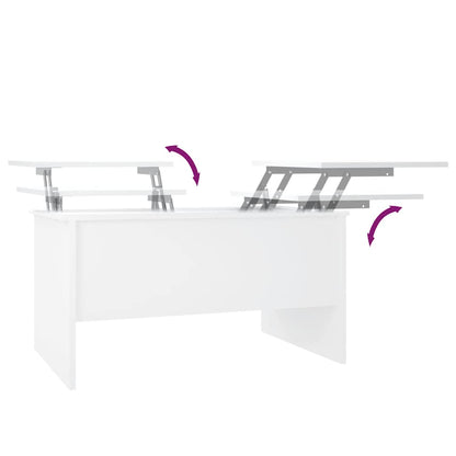 Tavolino da Salotto Bianco 80x50x42,5 cm in Legno Multistrato | homemem39