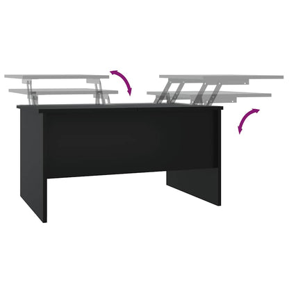 Tavolino da Salotto Nero 80x50x42,5 cm in Legno Multistrato | homemem39