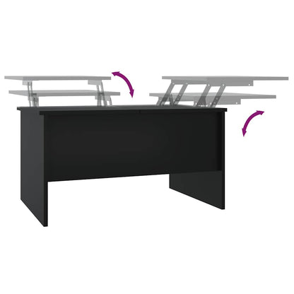 Tavolino da Salotto Nero 80x50x42,5 cm in Legno Multistrato