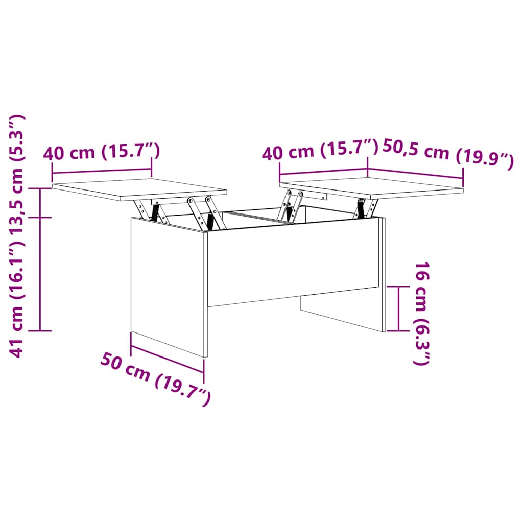 Tavolino Salotto Rovere Sonoma 80x50x42,5 cm Legno Multistrato