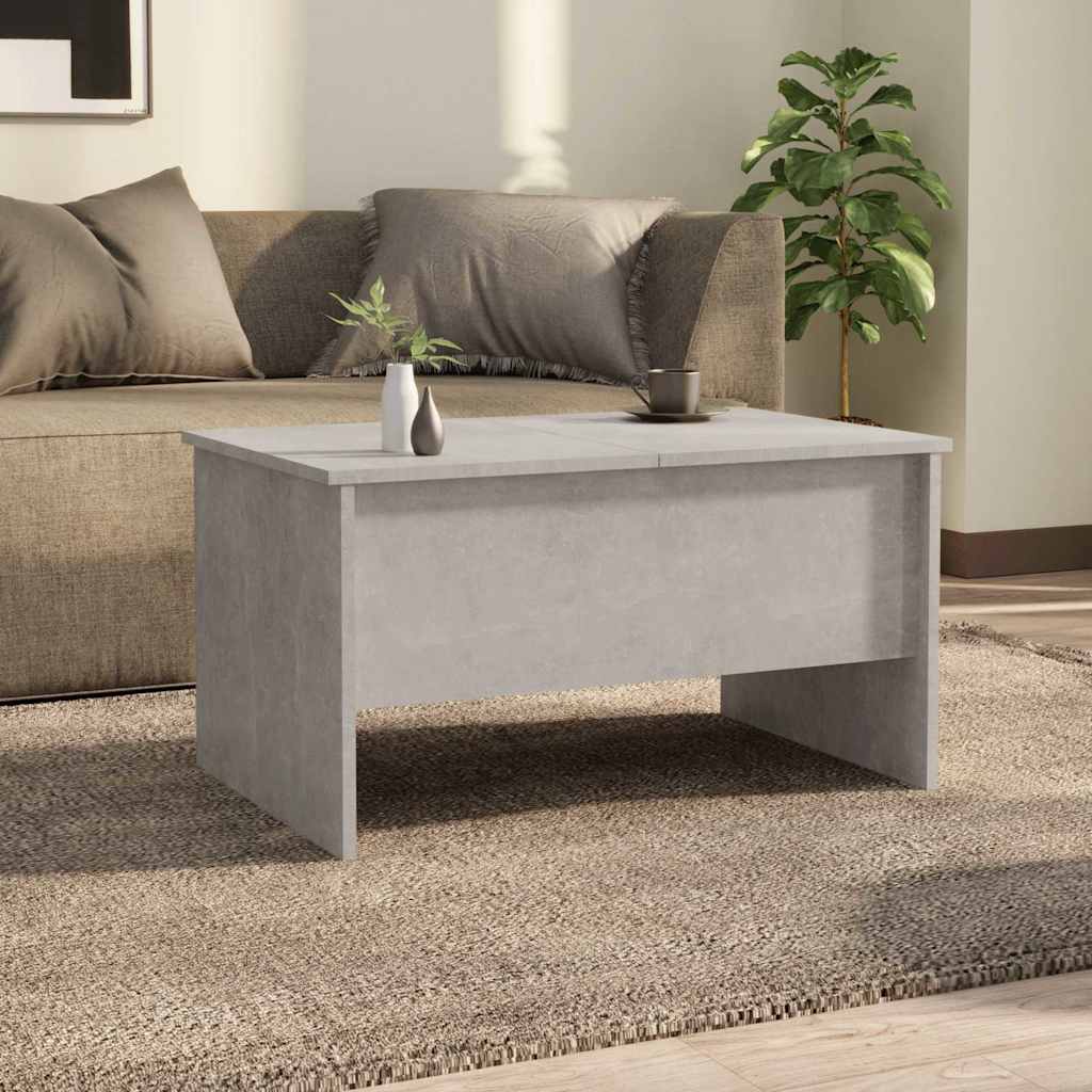 Tavolino Salotto Grigio Cemento 80x50x42,5 cm Legno Multistrato