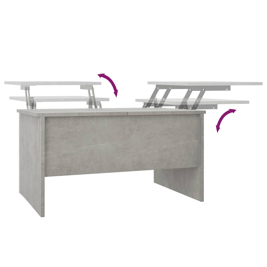 Tavolino Salotto Grigio Cemento 80x50x42,5 cm Legno Multistrato | homemem39