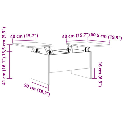 Tavolino Salotto Grigio Cemento 80x50x42,5 cm Legno Multistrato
