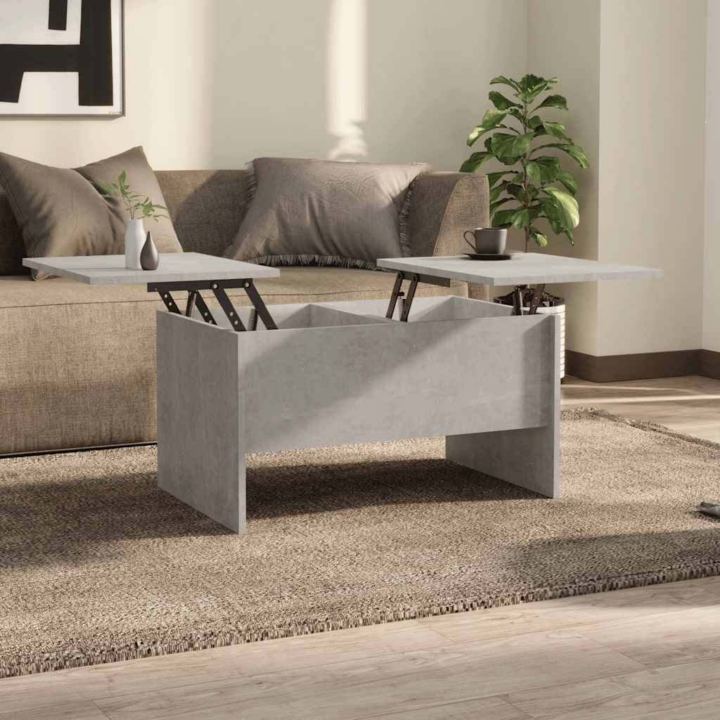 Tavolino Salotto Grigio Cemento 80x50x42,5 cm Legno Multistrato | homemem39